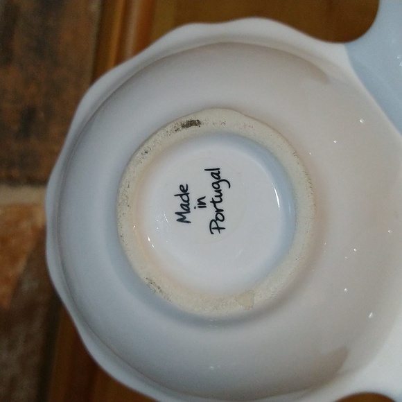 Portugal Pottery 3 Part Service Dish Service Tray white like new - Picture 5 of 15